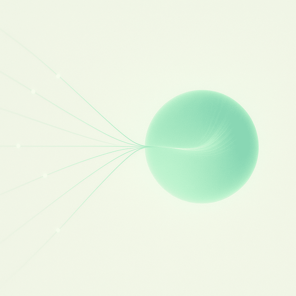 다양한 메시지가 하나의 전략적 흐름으로 통합되는 과정을 상징한 이미지