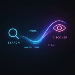 '검색'에서 '발견'으로의 고객 여정 시각화 - 발견 엔진 최적화 요소