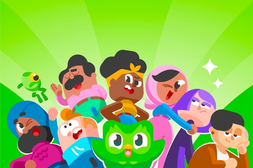 듀오링고 메시지 전략을 상징하는 브랜드 캐릭터 듀오(Duo) 이미지