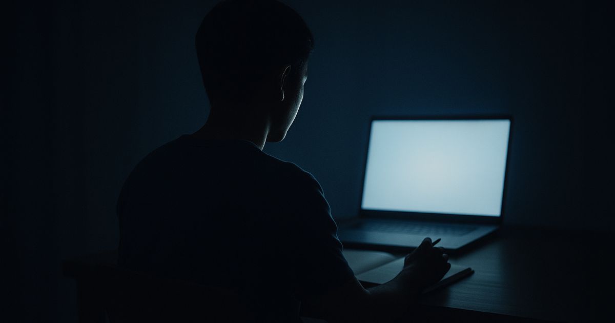 어두운 공간에서 화면을 바라보며 콘텐츠 체류 전략을 고민하는 사람의 실루엣