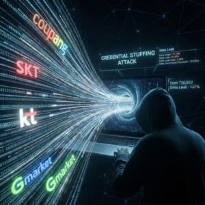 개인정보 유출 데이터 흐름과 크리덴셜 스터핑 공격 시각화